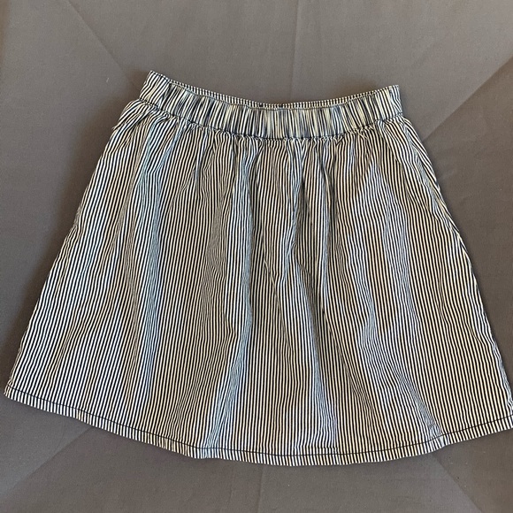 Blue and White Stripe Button Skirt - Picture 4 of 8